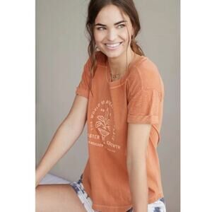 Anthropologie x Jason Yun burnt orange short sleeve graphic tee t-shirt plant